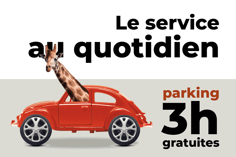 Profitez de 3h de parking gratuites !
